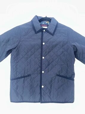 Salvatore Ferragamo Quilted Navy Lightweight Coach Jacket